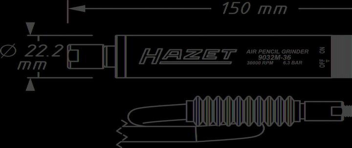 Actual product image HAZET Mini die grinder 9032M-36 (Straight grinder, 224 W)