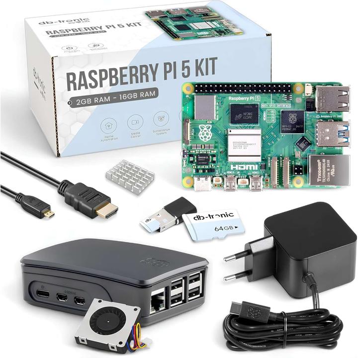 Actual product image Db-tronic Raspberry Pi 5 Starter-Kit | 64GB Black Edition