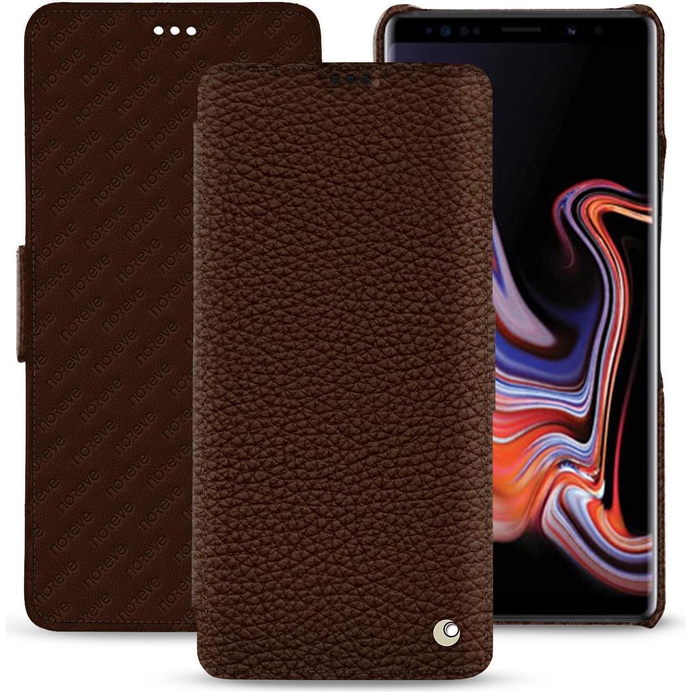 Noreve Lederschutzhülle horizontal (Samsung Galaxy Note 9), Smartphone Hülle, Braun