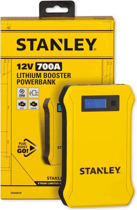 Actual product image Stanley 201872 12v lithium booster/jump starter battery charger, 700A-7200 mAh (12V)