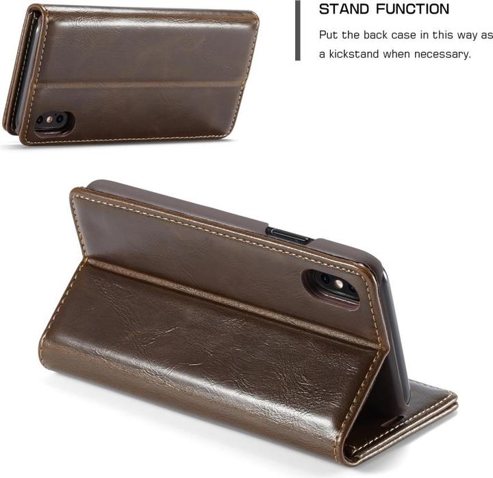 Produktbild Caseme Apple iPhone XS Classic Leder Case Karten Hülle Etui (Apple iPhone XS)