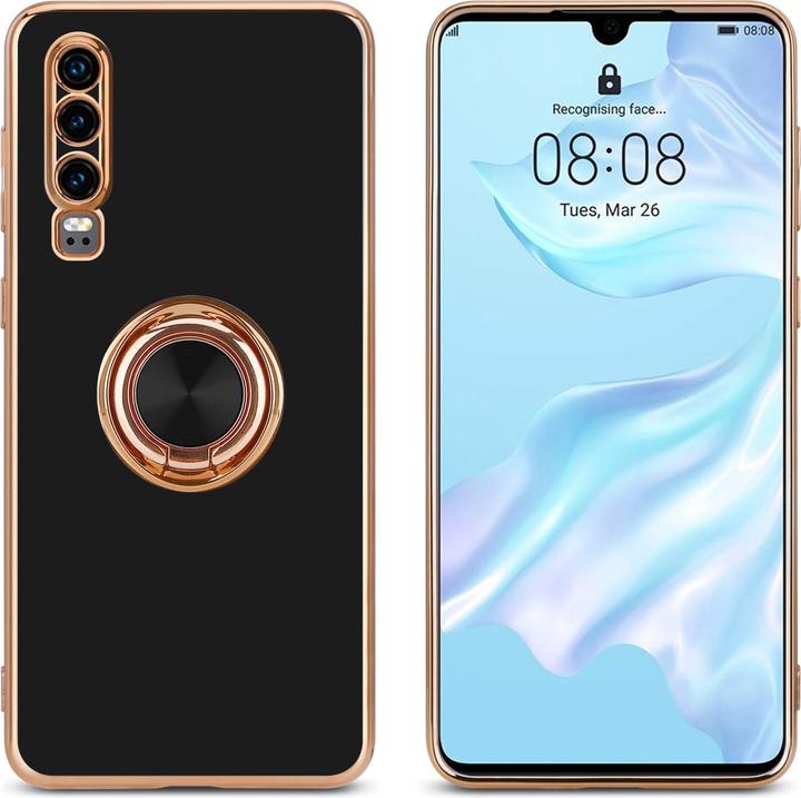 Actual product image Cadorabo Case for Huawei P30 in TPU with camera protection and ring LM089 Style (Huawei P30)