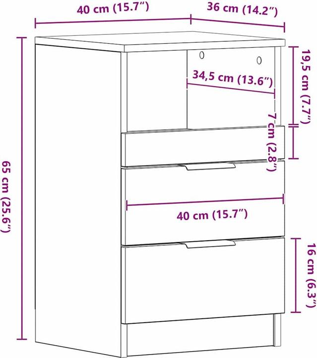 Immagine prodotto vidaXL Nachttisch (40 x 35 x 65 cm)