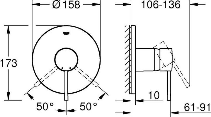 Immagine prodotto Grohe Miscelatore monocomando per doccia ESSENCE FMS f Rapido SB (35600) grafite dura