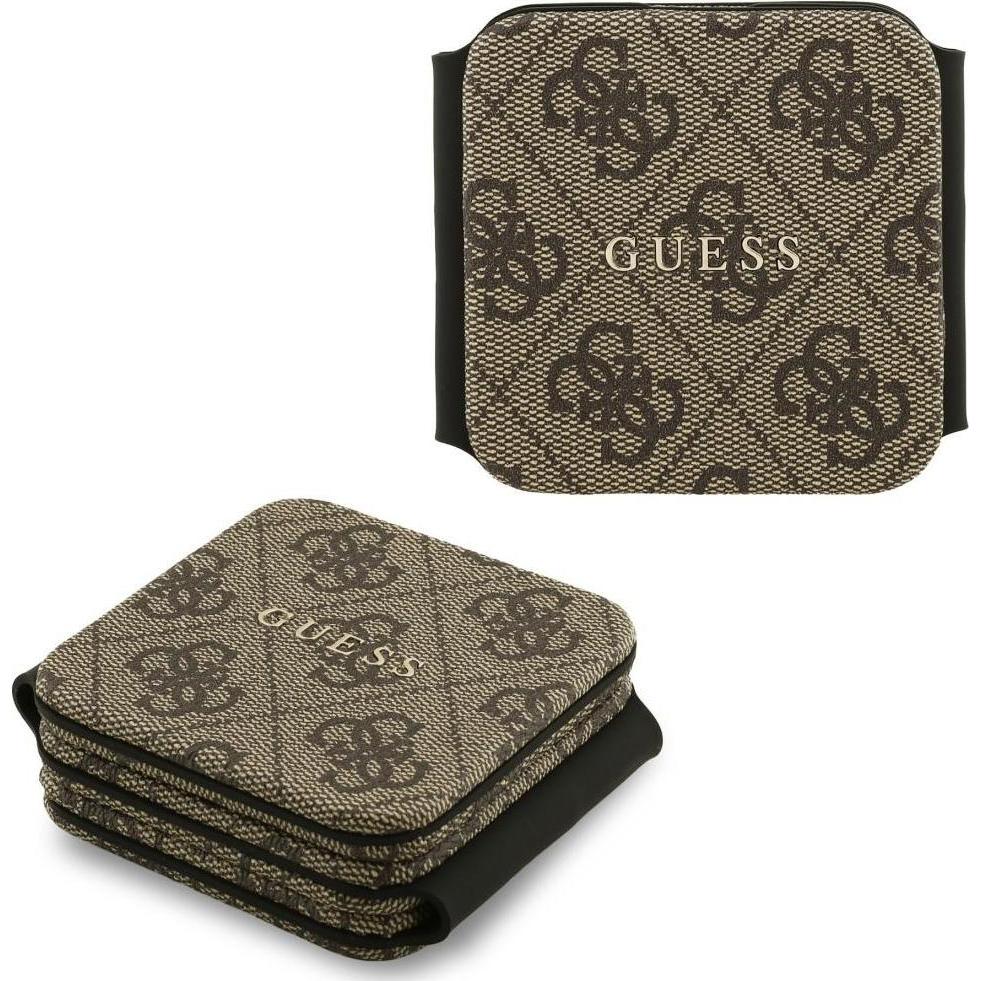 Guess wireless charger 3-in-1 4G brown, Caricabatteria senza fili, Marrone