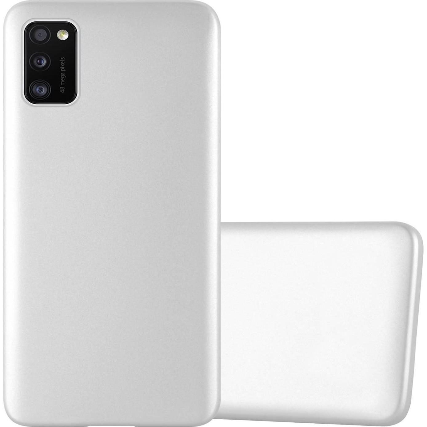 Cadorabo TPU Matt Metallic Cover (Samsung Galaxy A41), Smartphone Hülle, Silber