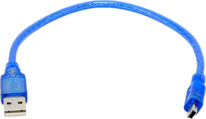 Purecrea 0.3m Mini USB 2.0 Kabel Blau (0.30 m, USB 2.0)
