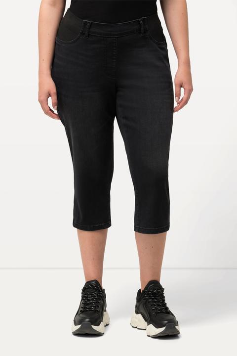Produktbild Ulla Popken Capri-Jeans Sienna, schmales Bein, Elastikbund, Stretch (46)