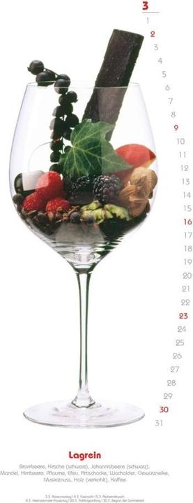 Produktbild Weinaromen 2025 - Wandkalender - Weinsorten und wonach sie schmecken Hoch-Format 22 x 49,5 cm (Harter Einband, Deutsch)