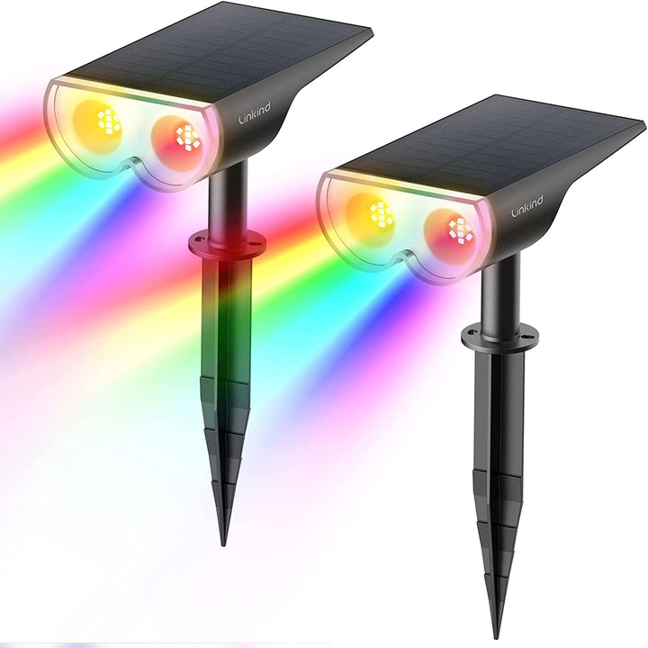 Image du produit Lumina Swiss 2x LED Spot de jardin solaire 4W RGB IP67 (650 lm, IP67)