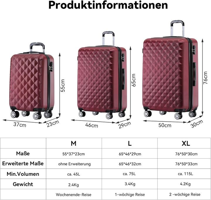 Produktbild Beibye 3-teiliges Reisekoffer-Set