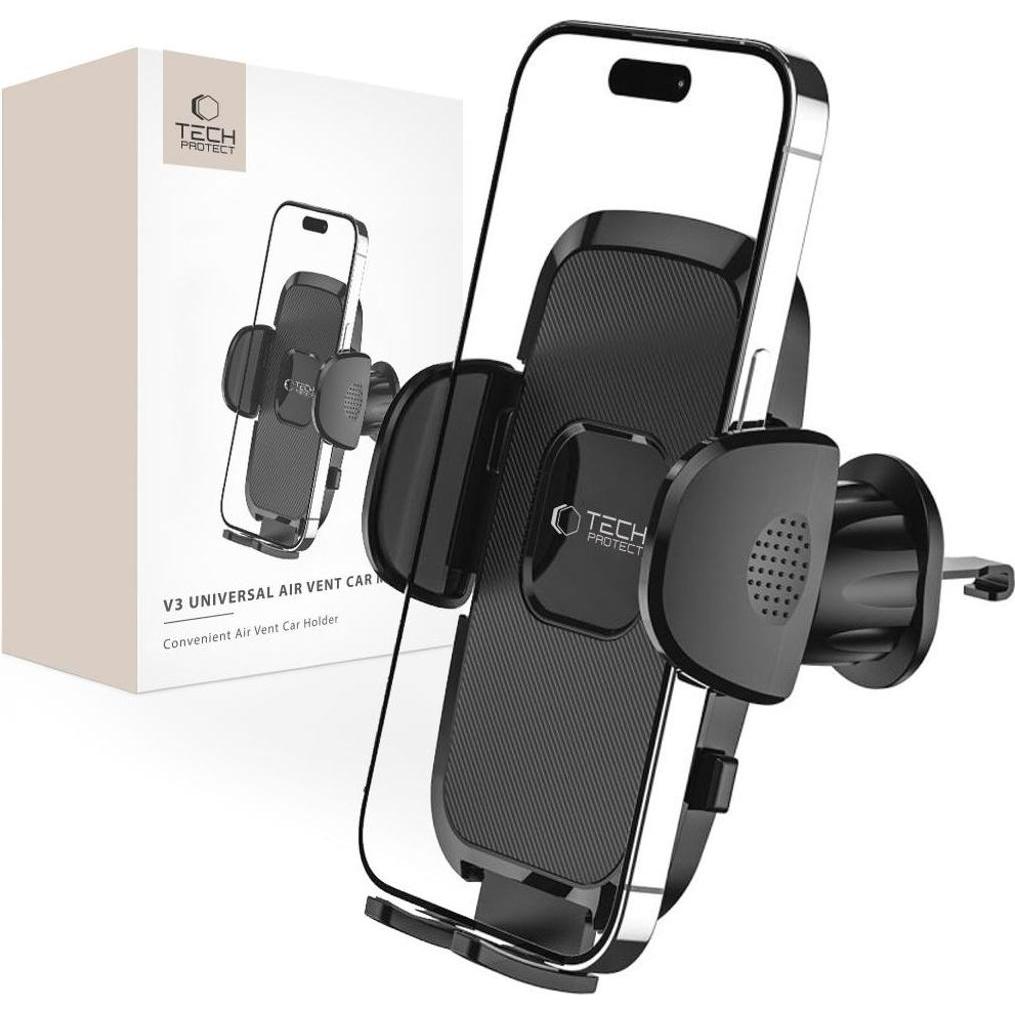 Tech-Protect Protect V3 UNIVERSAL VENT CAR HOLDER Zwart, Smartphonehouder, Zwart