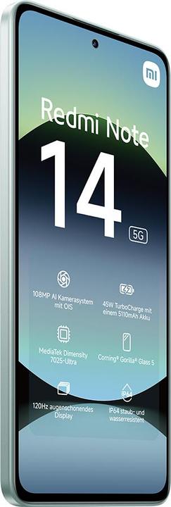 Actual product image Xiaomi Redmi Note 14 (128 GB, Coral Green, 6.67", Hybrid Dual SIM, 5G)