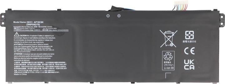 Produktbild AccuCell Akku passend für Acer Aspire 5, Acer Swift 3, Acer TravelMate B1 B118, AP18C8K, 11,25V 4450mAh (4450 mAh)