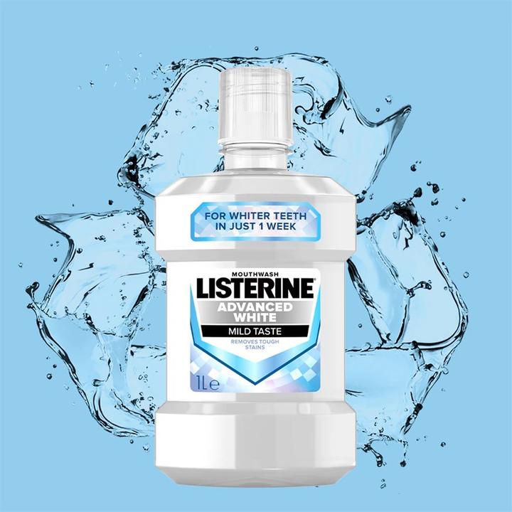 Actual product image Listerine Advanced White Mild Taste Mouthwash (1000 ml, Mouthwash)
