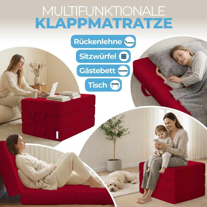 Produktbild Bestschlaf Klappmatratze, 3-teilige Faltmatratze, Reisebett, Gästematratze (Schaumstoffkern, 75 x 195 cm)