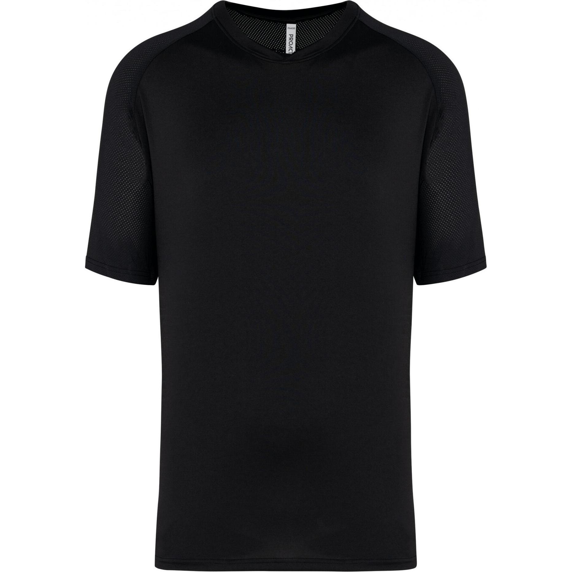 Proact, Herren, Sportshirt, Zweifarbiges Trikot mit Raglanärmeln (XL), Schwarz, XL