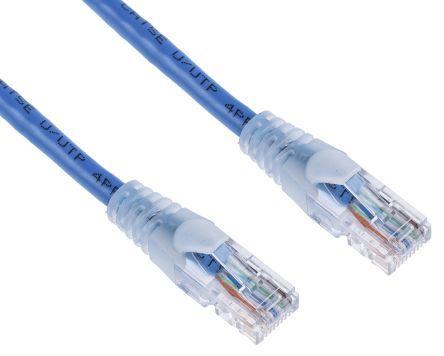 Actual product image RS PRO Patch cord Cat.5e UTP PVC 10m blue (UTP, CAT5e, 10 m)