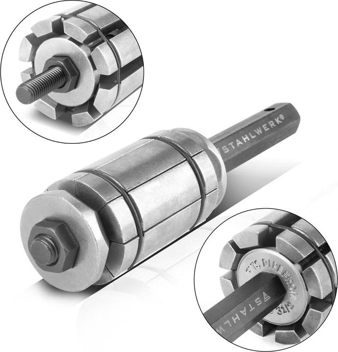 Produktbild Stahlwerk Rohrweiter Set 29-89 mm 3-teiliger Auspuff Rohraufweiter, Rohrspreizer
