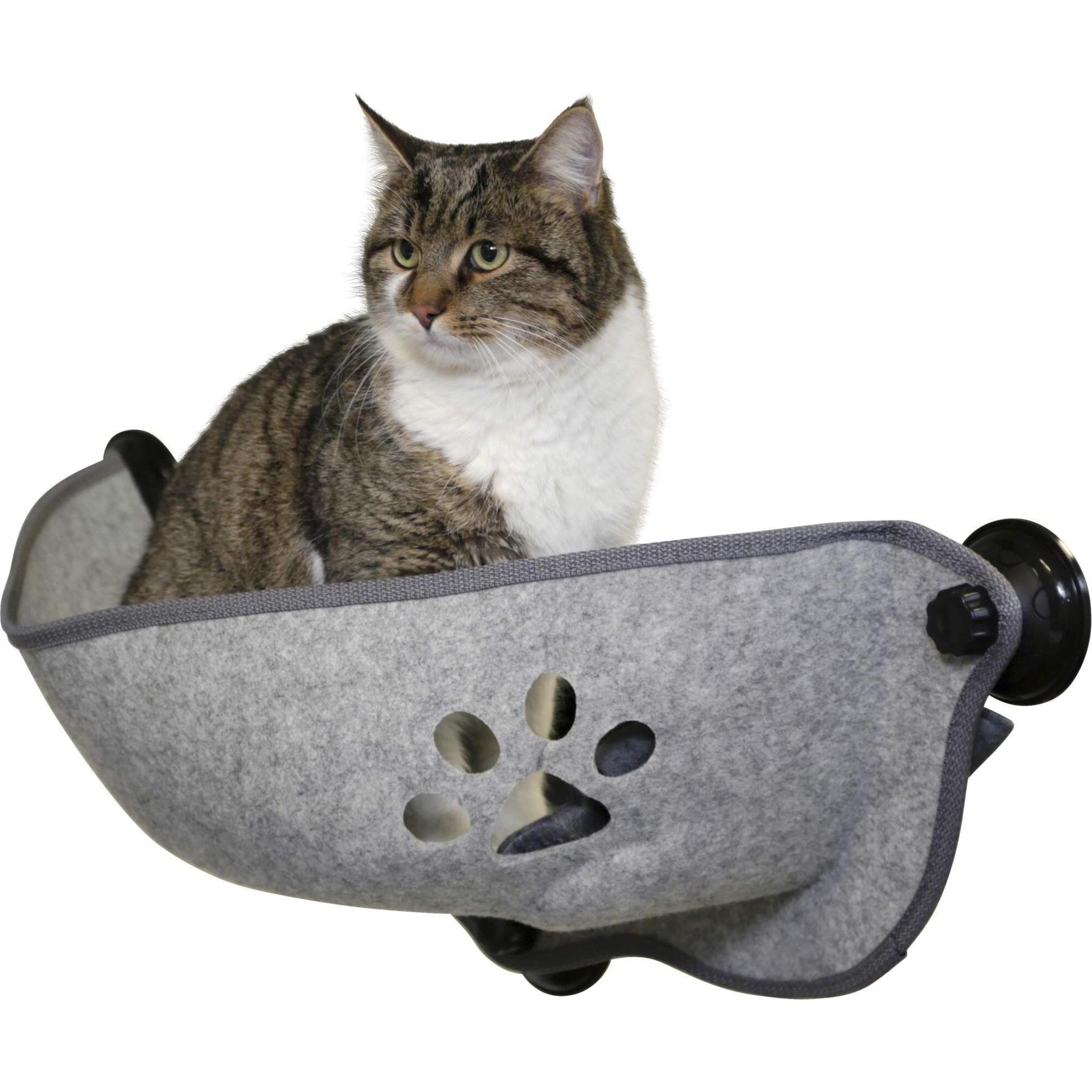 Kerbl Lit de bronzage de fenêtre pour chat Filzino 70x26x26 cm Gris