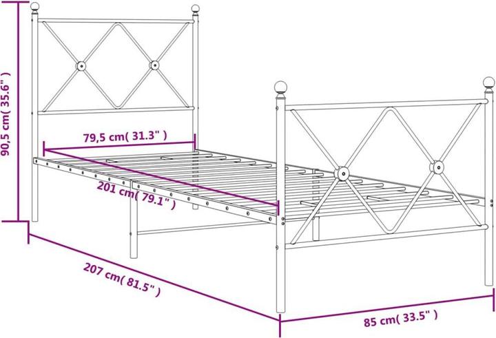 Image du produit vidaXL Bettgestell (80 x 200 cm)