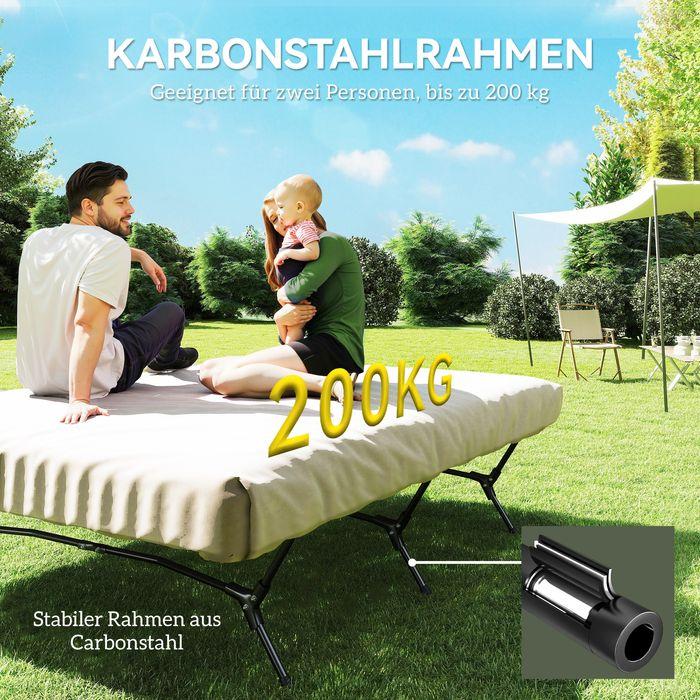 Actual product image Swisshandel24 Feldbett Campingbett mit Luftmatratze Pumpe 200 x 153 cm belastbar bis 200 kg