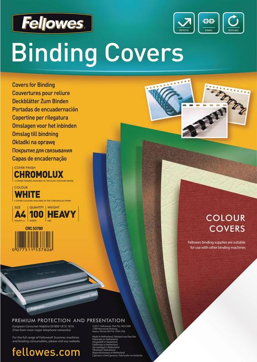 Image du produit Fellowes Feuille supérieure Chromolux, brillante, blanche