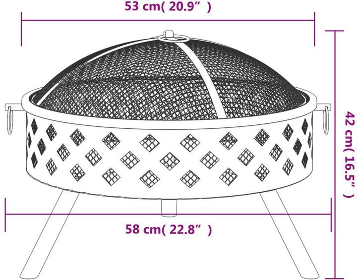 Produktbild vidaXL Feuerschale (53 cm)