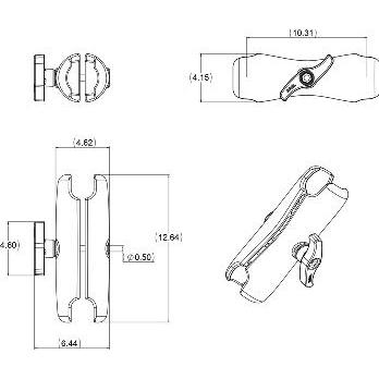 Thumbnail - RAM Mounts Unpkd RAM Double Socket Arm, Barcode-Scanner Zubehör