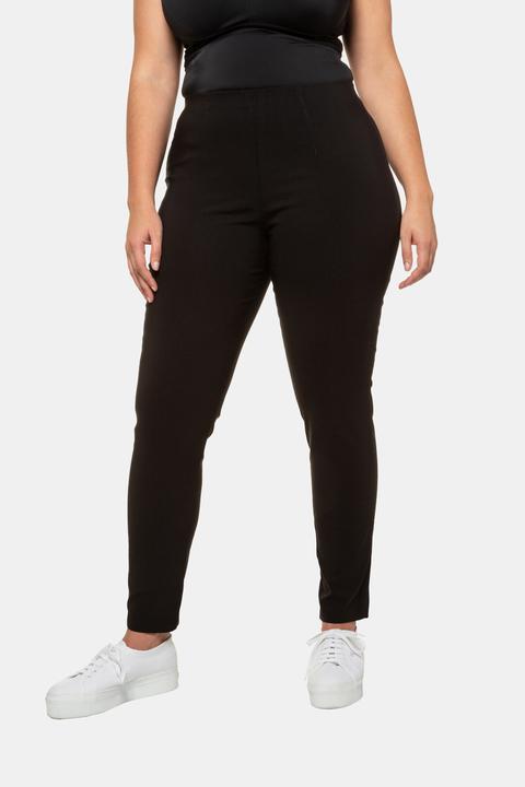 Actual product image Ulla Popken Bengaline Slim Leg Sienna Fit Elastic Waist Pants (56)