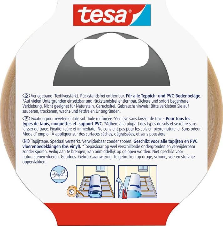 Actual product image tesa REMOVABLE installation tape, double-sided adhesive tape, removable without leaving any residue (50 mm)