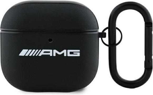 Image du produit Mercedes Étui AMG en cuir blanc Logo na AirPods 4 - czarne / biaÅe (Manchon pour casque d'écoute)