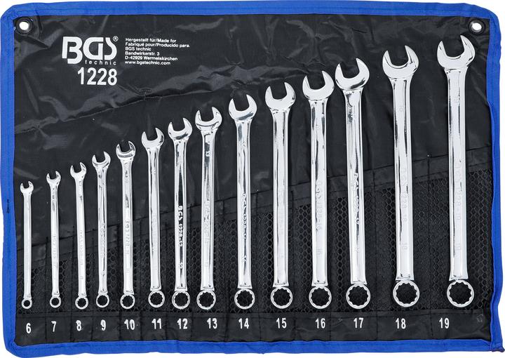 Actual product image BGS Combination spanner set (19 mm, 6 mm, 12 mm, 14 mm, 16 mm, 10 mm, 18 mm, 7 mm, 17 mm, 11 mm, 15 mm, 8 mm, 9 mm, 13 mm)