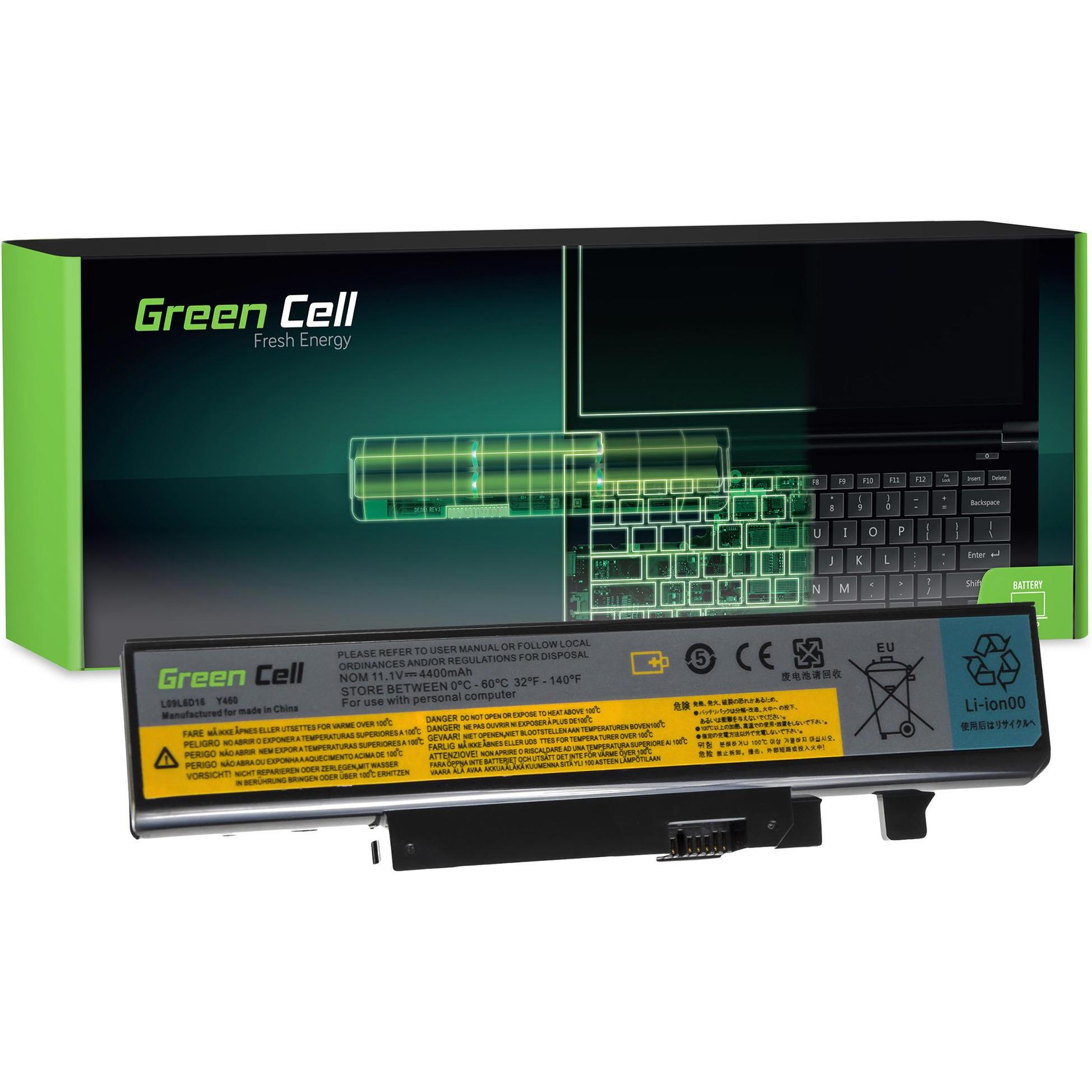 GreenCell Cell LE20 Notebook-Ersatzteil Akku (6 Zellen, 4400 mAh), Notebook Akku, Schwarz