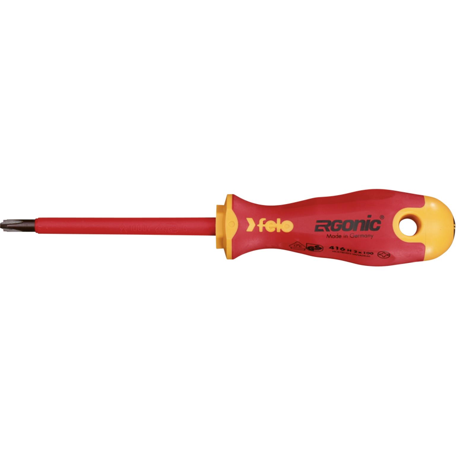 Thumbnail - Felo, Schraubenzieher, H1 Ergonic 400 VDE insulated Phillips screwdriver 1000V 80 x 5mm (41610290) (Kreuzschlitz)