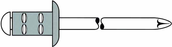 Produktbild Gesipa Blindniet PolyGrip® Nietschaft d x l 4,8 x 10 mm Aluminium / Edelstahl 500 Stück