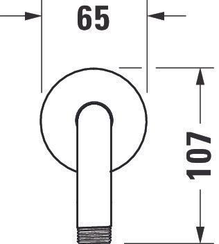 Actual product image Duravit Shower arm rd Ros 210mm connection size DN 15 chrome