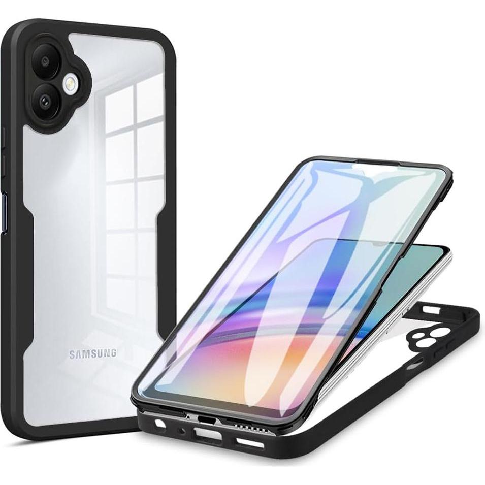 Techsuit - ColorVerse 360 Series + Screen Protector - Samsung Galaxy A05 - Black (Samsung Galaxy A05), Cover smartphone, Nero