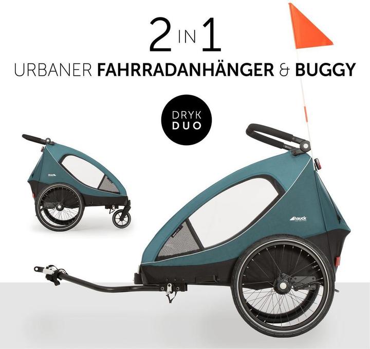 Hauck 2in1 Fahrradanhänger Sparset Dryk Duo - für