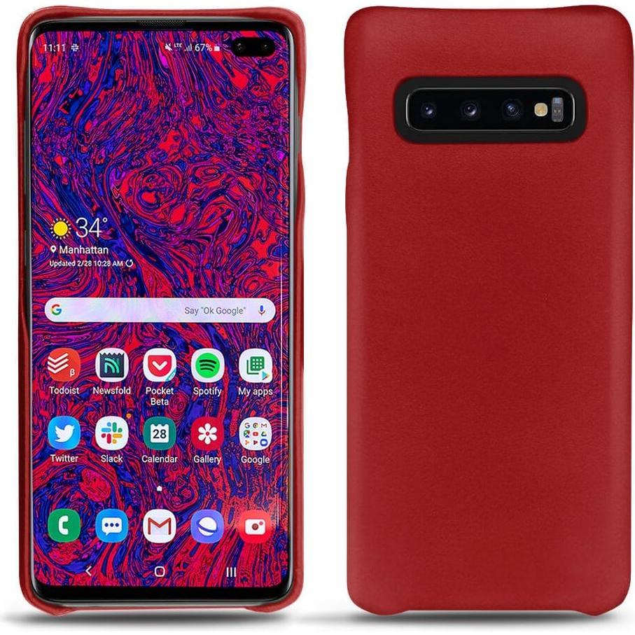 Thumbnail - Noreve Lederschutzhülle (Samsung Galaxy S10+), Smartphone Hülle, Rot