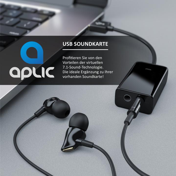 Immagine prodotto Aplic Scheda audio Virtual 7.1 Surround, USB mini esterna, Dynamic 3D Surround, ingresso da 3,5 mm (USB 2.0)