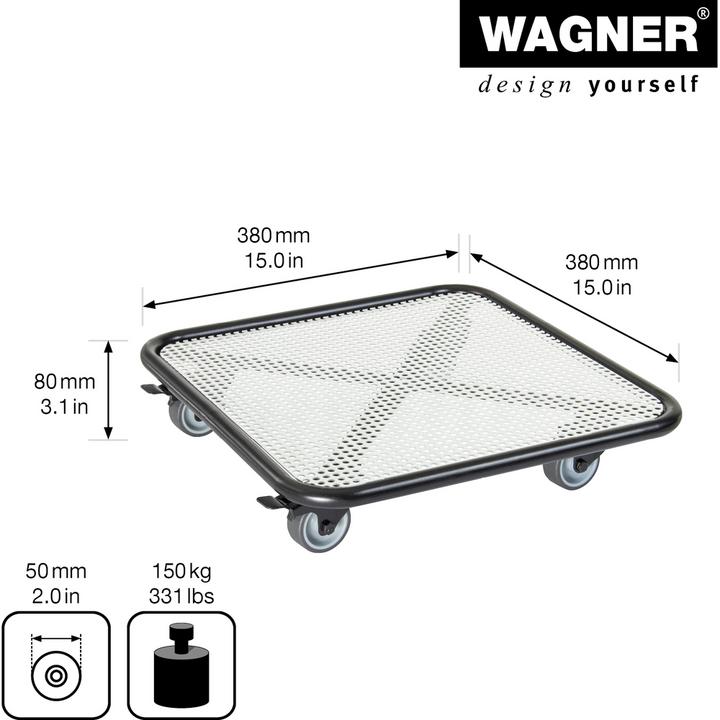 Produktbild Wagner System Rolluntersetzer Stahl 380x380 mm GH7018