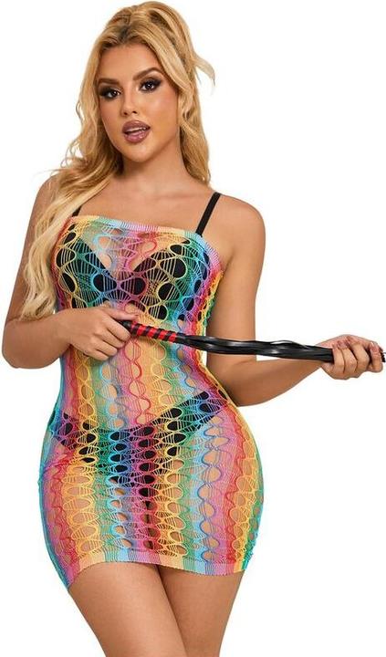 Produktbild Subblime 952365 Rainbow Netz-Bodystocking Mit Freien Schultern Eine Grã–Sse (S)