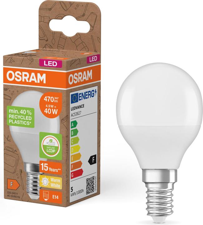 Osram LED Pcr Lampen Met Klassieke P (E14, 4.90 W, 470 lm, 6 x, F)