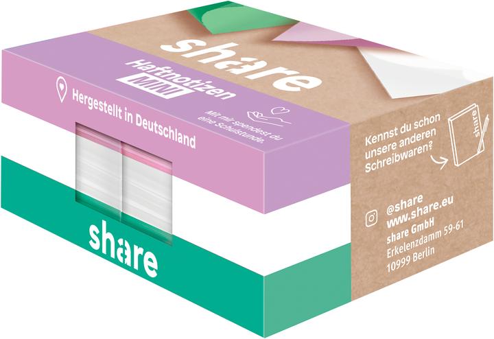 Share Haftnotizblock Mini, 6x100 Blatt (40 x 50 mm)