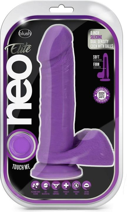 Produktbild Blush Neo Elite 20.5 cm Cock with Balls Neon Purple