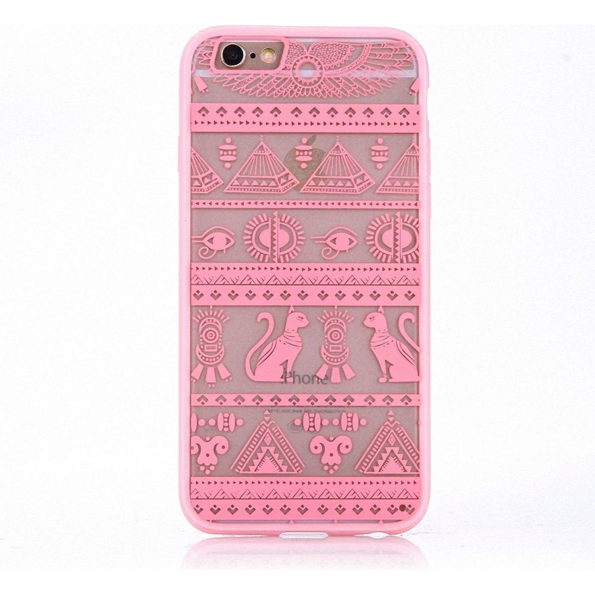 König Design Apple iPhone SE 2022 Handyhülle Mandala Case Cover Schutzhülle Motiv Bumper Rosa (Apple iPhone SE (3rd Gen)...