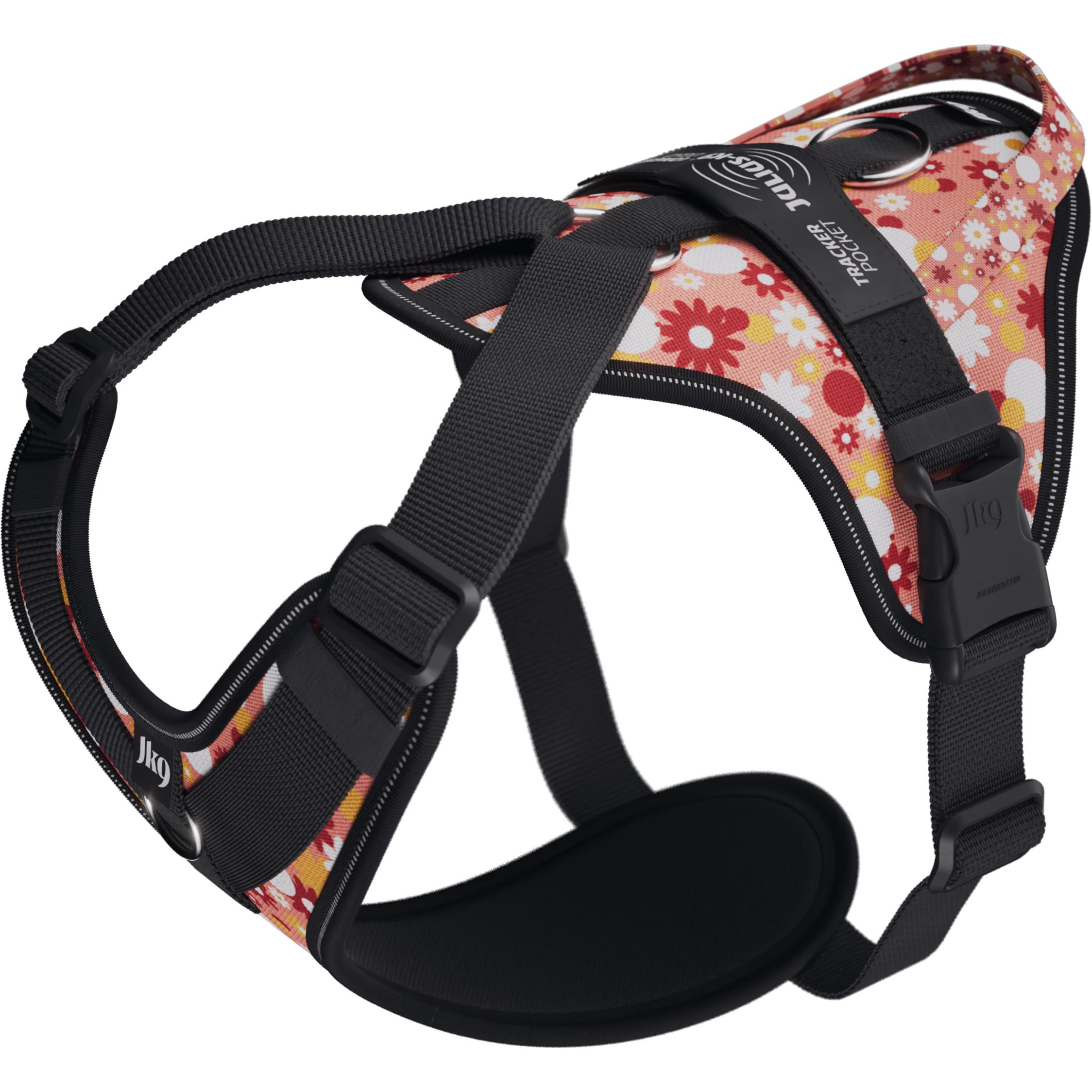 Meilleurs prix pour Julius-K9 K9 Longwalk light sele w/handle+trackerpocket,Pink flower,L (L, Chien, Promenade), Collier + laisse