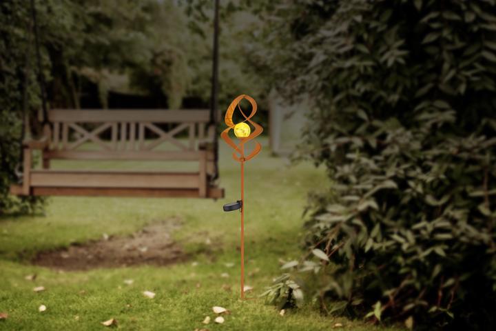 Actual product image Globo Solar Light Metal Rust Color, 1xled (IP44)
