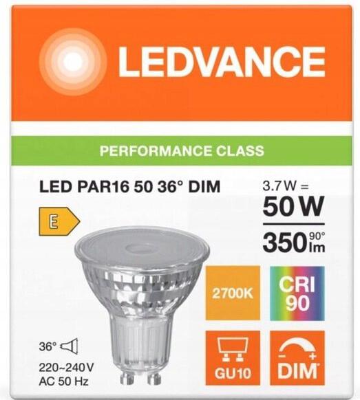 Image du produit Ledvance LED PAR165036 DIM 3.7W 927 GU10 P LEDV (GU10, 350 lm, 1x)